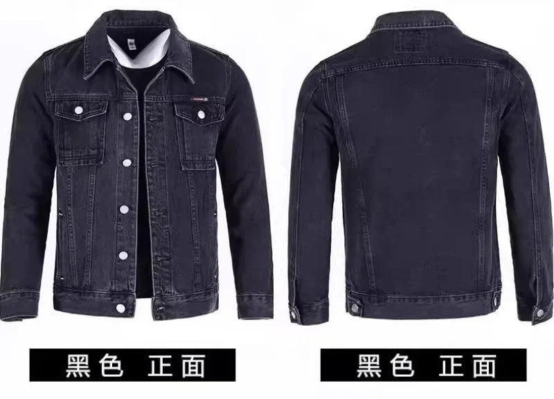 UNITIM Spring American Heavy Denim Men Workwear Coat Male Retro Streetwear Jeans Jackets Outdoor Classic Men Button Cow Boy Coat