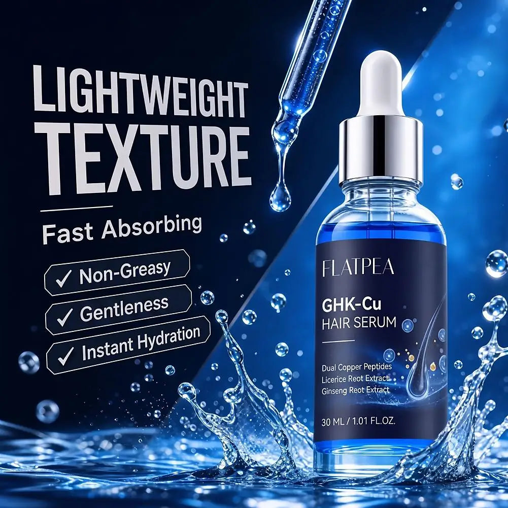 Ghk‑Cu Copper Peptide Hair Serum Fast Absorption Improve Dry Split Plit Hair End Repair Scalp Barrier Root Strengthen Repair