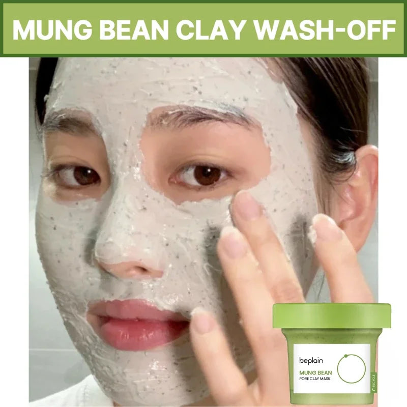 Korean Green Mung Bean Pore Clay Mask Cleansing Moisturizing Oil Control Blackhead Removal Cleansing Mud Mask Pore Care 120ml