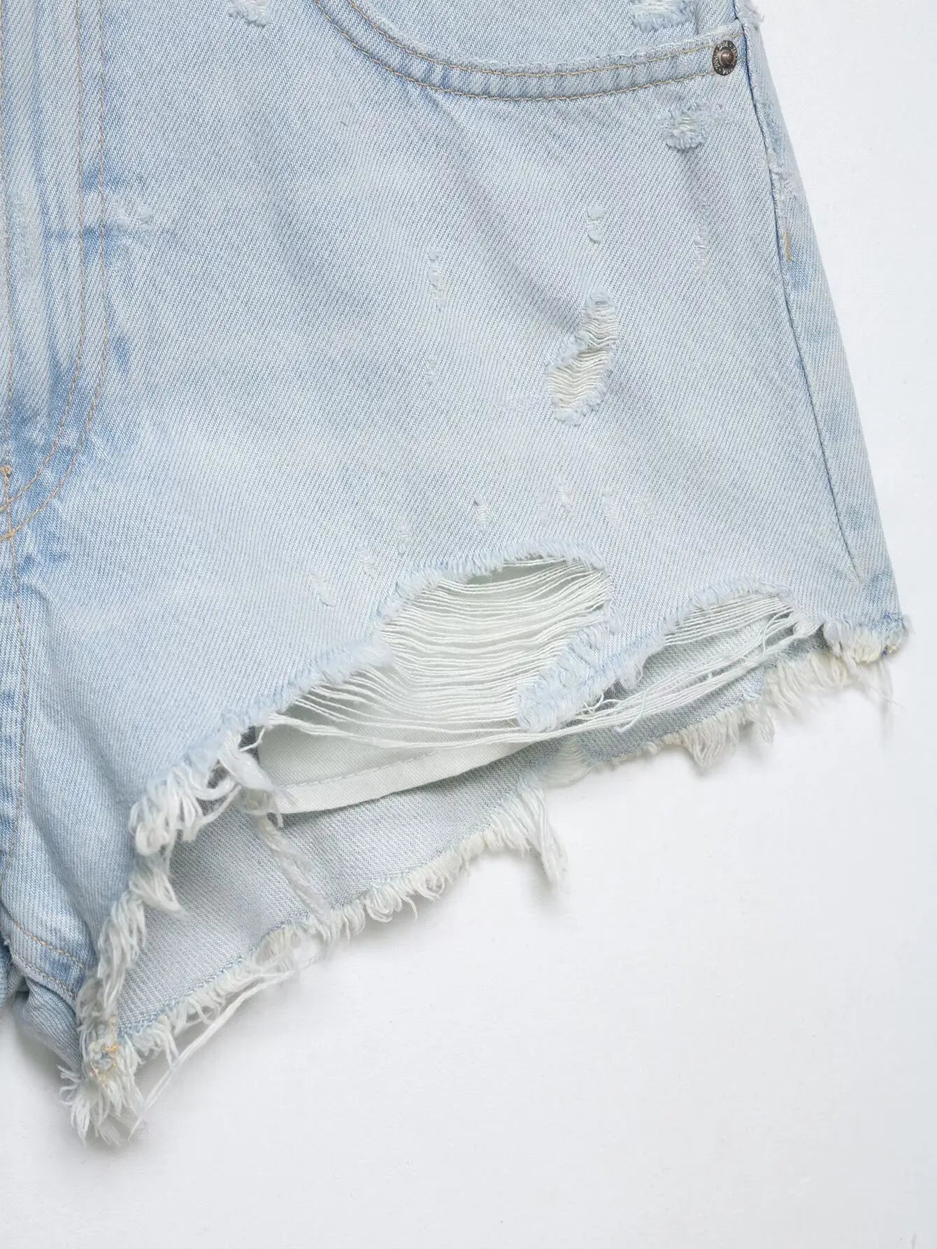 HH Women's High Waisted Denim Shorts Summer Ripped Jean Shorts Frayed Hem A-Line Casual Beach Party Hot Pants Streetwear