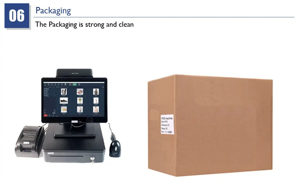 14 Inch Cash Register for Business Win 10 Pos System I5 8G 128G with 58mm Thermal Printer Scanner and Cash Box