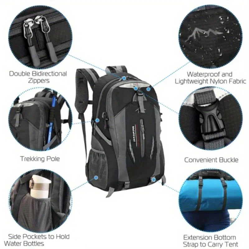 40L Large Capacity Backpack Laptop Bag Durable Outdoor Sports Hiking Camping Backpack Travel Bag Travel