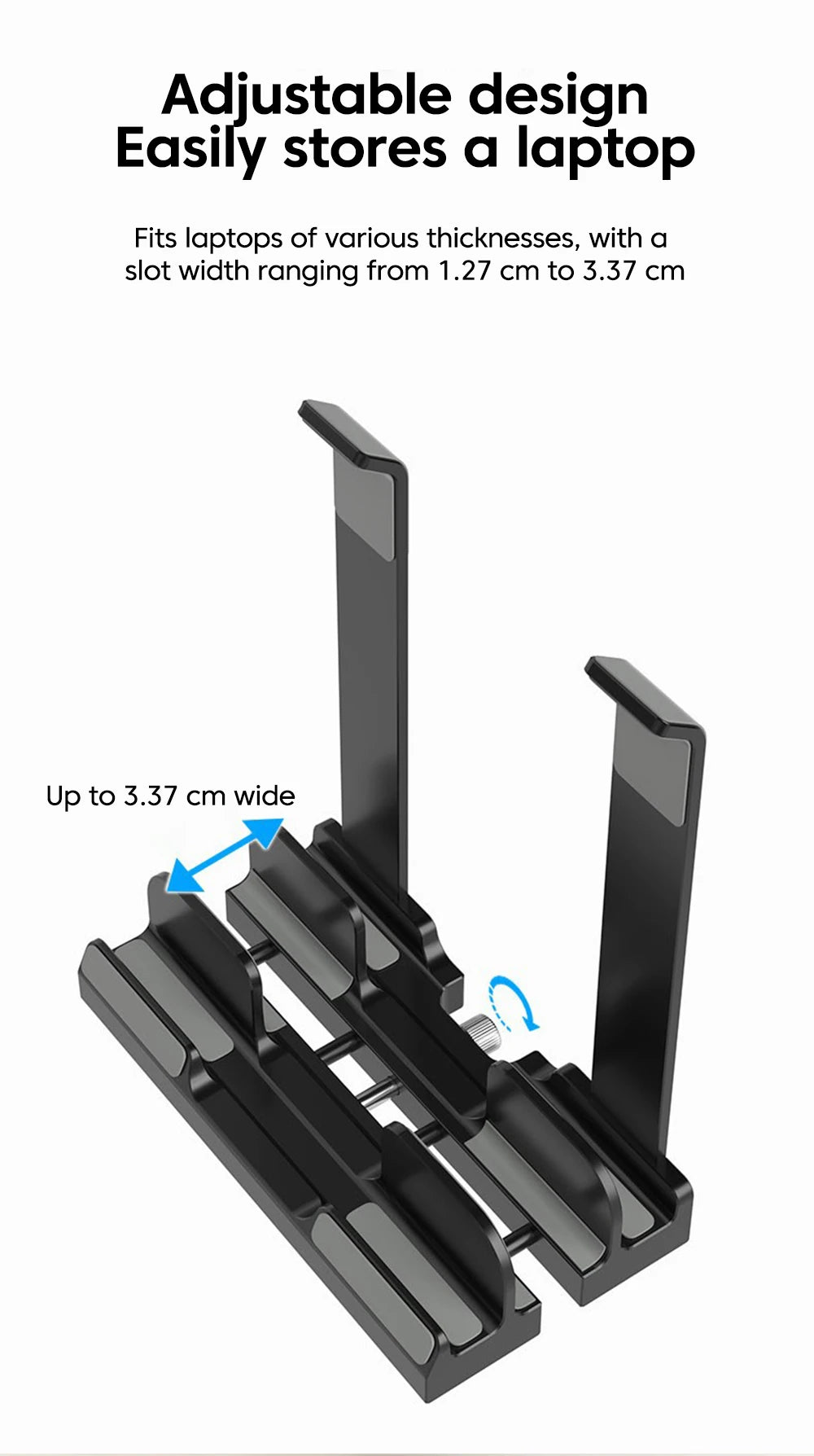 Laptop Vertical Dual-use Storage Stand Adjustable Laptop Stand With Silicone Protective Pad Holder For Laptop Tablet Smartphone