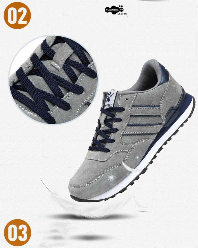 Lightweight Men Sneakers Classical  Suede Leather Men Running Shoes Outdoor Comfortable Sport Shoes Breathable Flat Casual Shoes