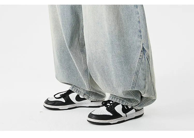 Streetwear Men Wide Leg Denim Pants Harajuku Baggy Jeans Male Casual Oversized Jean Trousers Men Fashion Large Size 5XL