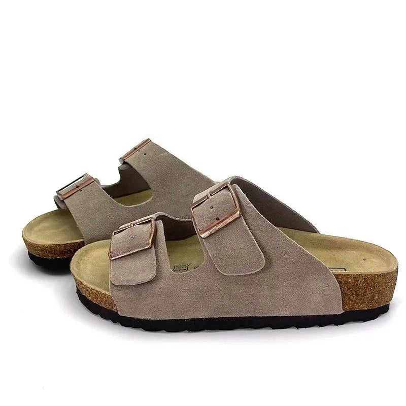 High-quality Vintage Fashion Suede Leather Sandals, Unisex, Spring and Autumn Trendy Premium Slippers
