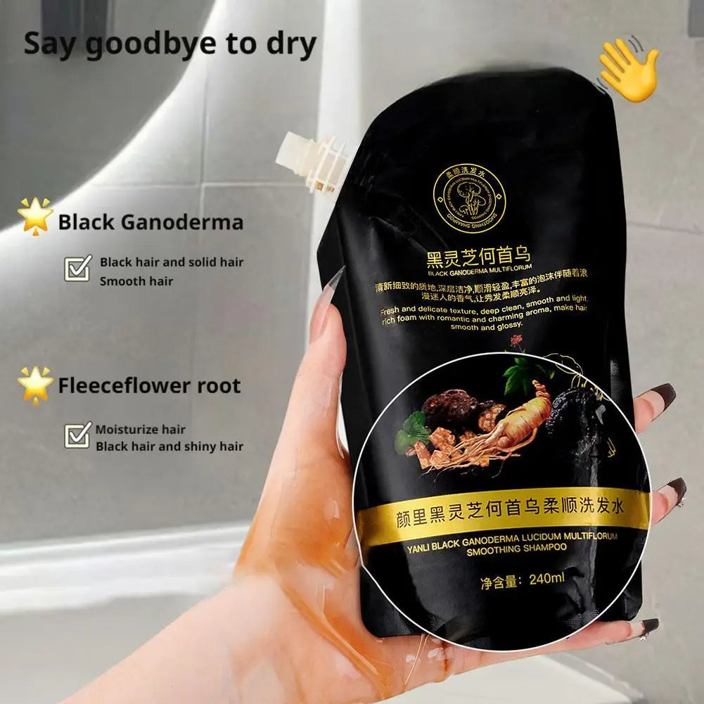 Black Reishi And Polygonum Shampoo Root Activator Shampoo for Men & Women Strengthening & Volumizing for Fuller-Looking Hair