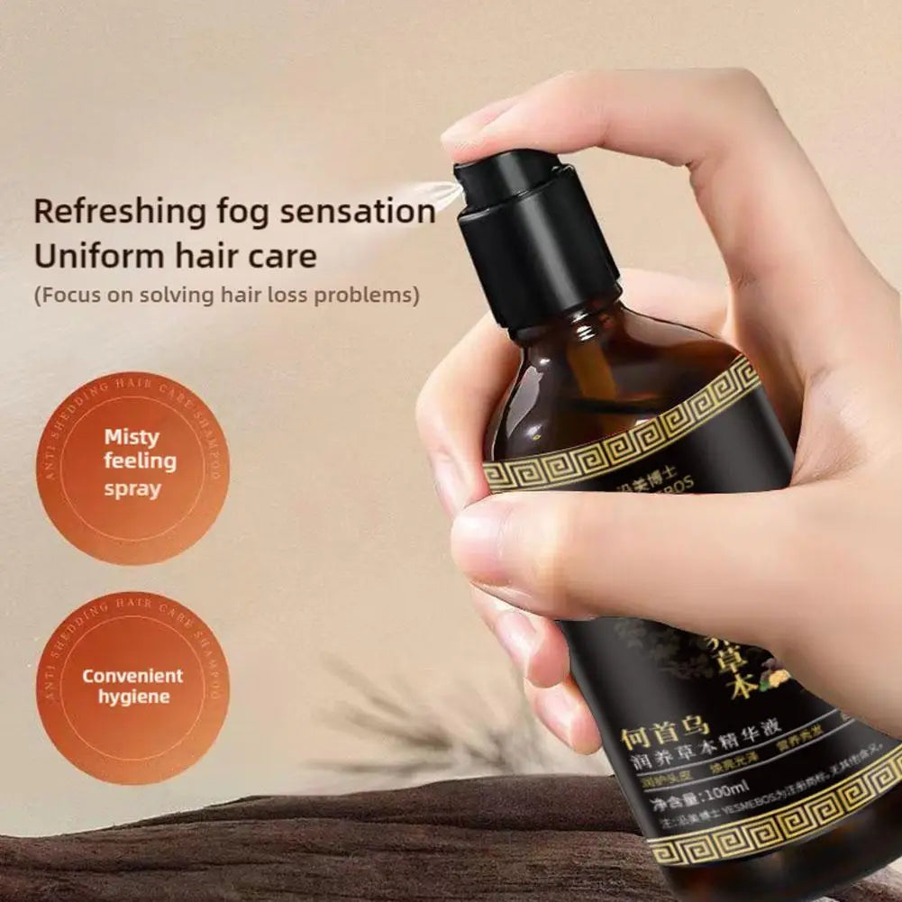 Hair Loss Solution Hair Growth Serum Spray For Men And Women,Hair Serum Polygonum Multiflori Radix, Ginger,Hair Care Essence Oil