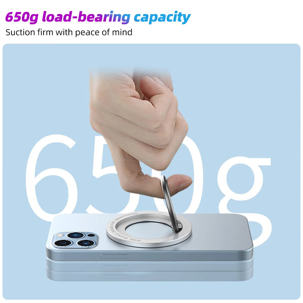 360° Rotating Metal Magnetic Mobile Phone Ring Holder Grip Adjustable Stand Foldable Bracket For Magsafe Phone Stand For IPhone