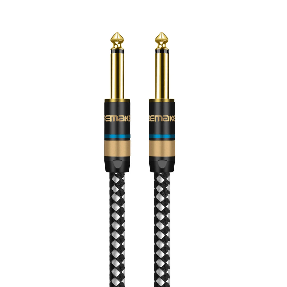 DREMAKE Premium 6.5mm to 6.5mm Guitar Audio Cable Mono 6.35mm Quarter Inch Male to Male Instrument Patch Cord for Bass E-Piano