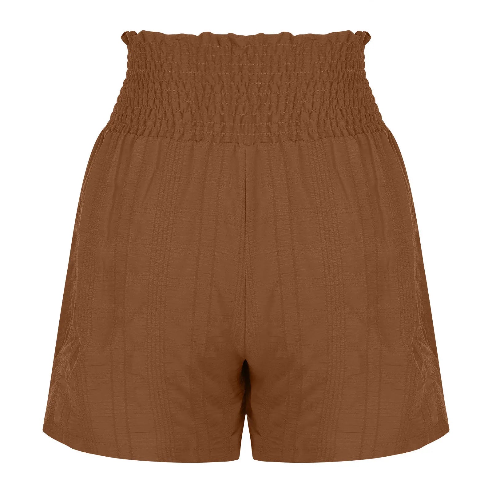 Women Casual High Waist Shorts Skirt Smocked Elastic Drawstring A-Line Flowy Short Skirt Pants Summer Solid Color Beach Skorts