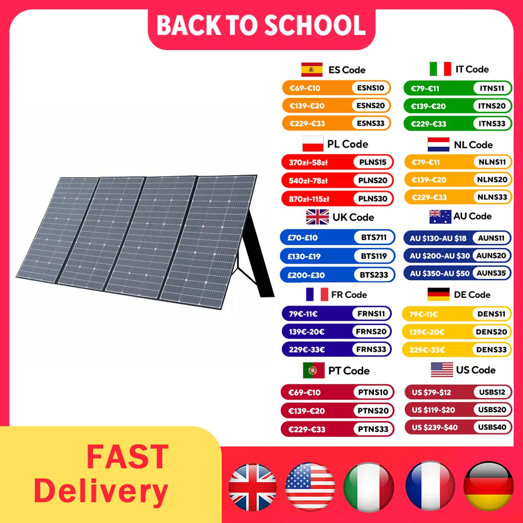 ALLPOWERS Foldable Solar Panel 400W / 200W / 140W / 100W / 60W Solar Charger with Solar Output for Power Station Solar Generator