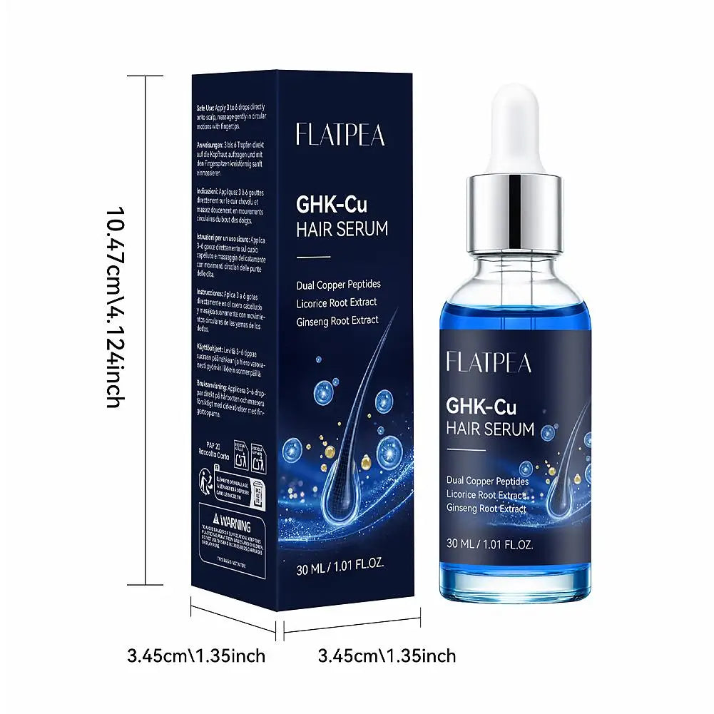 Ghk‑Cu Copper Peptide Hair Serum Fast Absorption Improve Dry Split Plit Hair End Repair Scalp Barrier Root Strengthen Repair