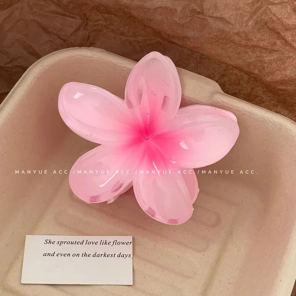 Plumeria Hair Clips Flower Hair Claw Clip Trendy HairClips Korean Hair Accessories For Girls