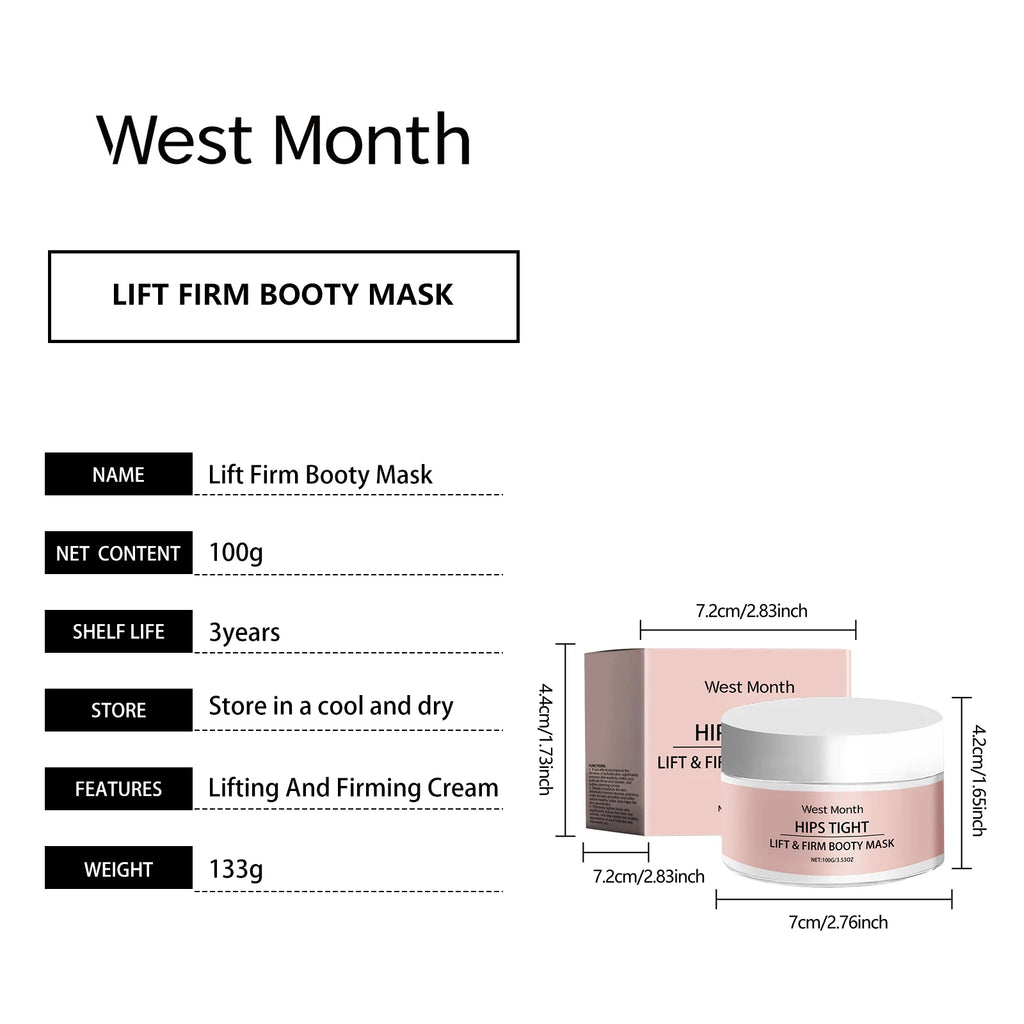 West Month Buttock Moisturizing Cream Buttock Care Firming Hydrating Moisturizing Lifting Nourishing Massage Care Cream