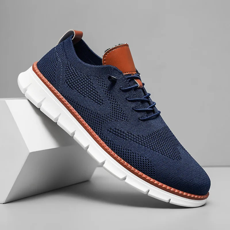 Men's Sneakers Casual Breathable Flat Shoes Outdoor Light Comfortable Anti-Slip Sports Walking Shoes