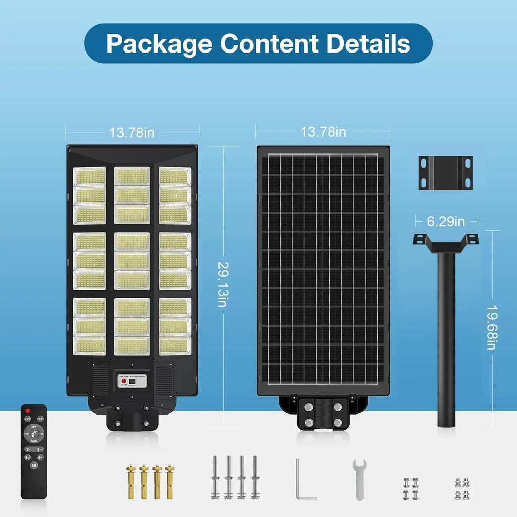 400W Solar Street Lights Outdoor-Solar Lights Outdoor Waterproof Motion Sensor,Solar Parking Lot Lights Commercial Dusk to Dawn