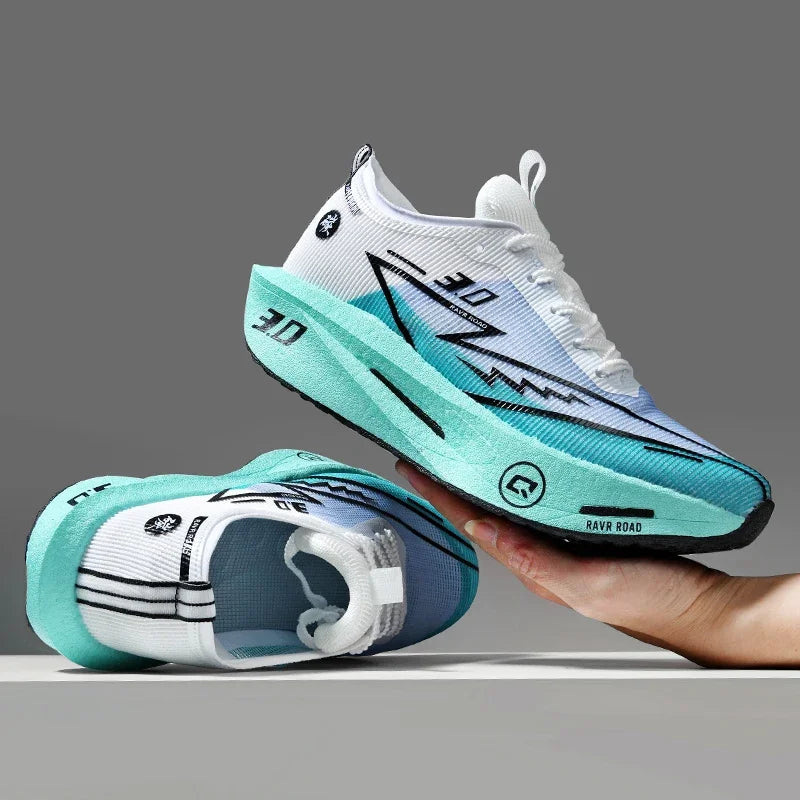 Men's Carbon Board Sneakers Anti-slip Cushioned Comfortable Racing Training Running Shoes Mesh Tennis Shoes Casual for Women - Beauty