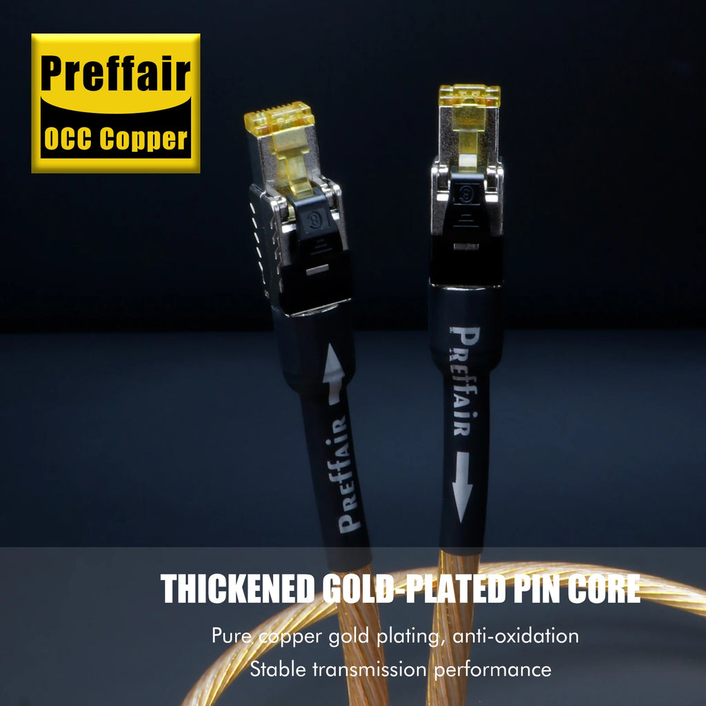 Ethernet Cable CAT8 40Gbps 2000MHz OCC Copper Network Cable Gold Plated Rj45 Lan Cord Patch Wire for Game Laptops PS 5/4 Router
