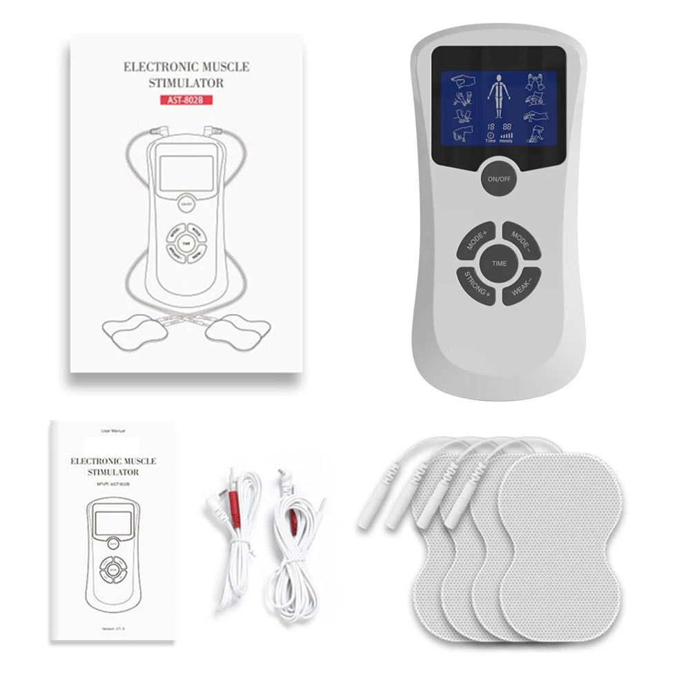 8-mode Full Body Massager Electric Muscle Stimulator Acupuncture Low Frequency Pulse Vibration Massage Relax Muscle Anti-fatigue