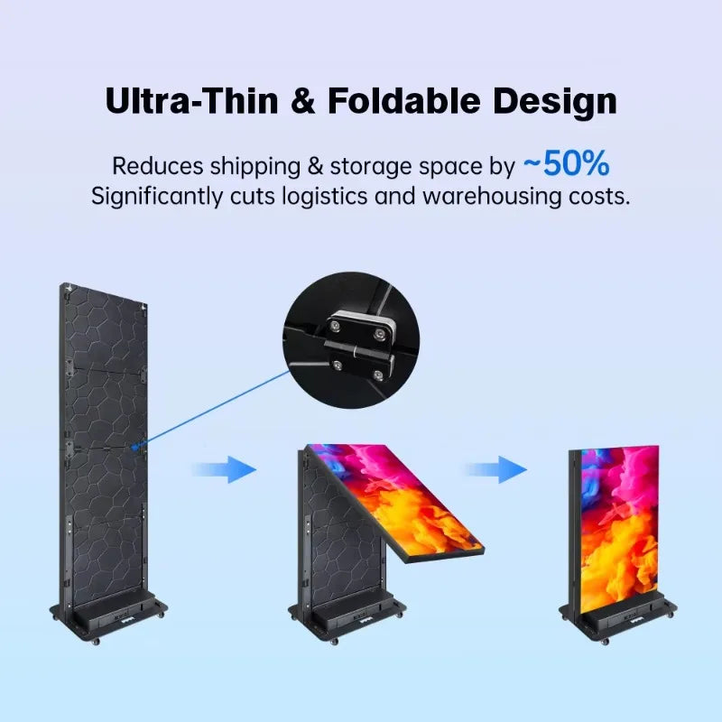 GOB P1.86 P2.5 Portable Indoor Video Poster Led Screen Panel Digital Billboards Advertising Display Vertical Signage