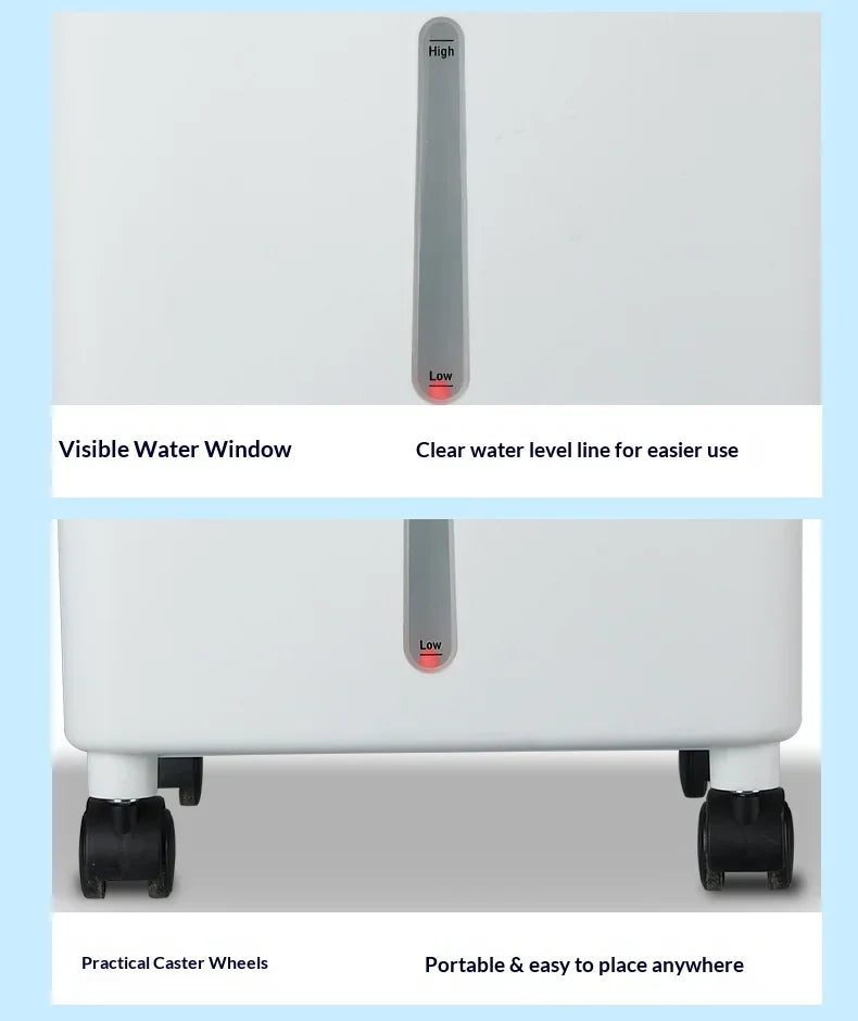 SIHAO Portable Air Conditioner Fan Humidifier Evaporative Cooler with Remote Control 10L Water Tank Strong Wind Silent Cooling