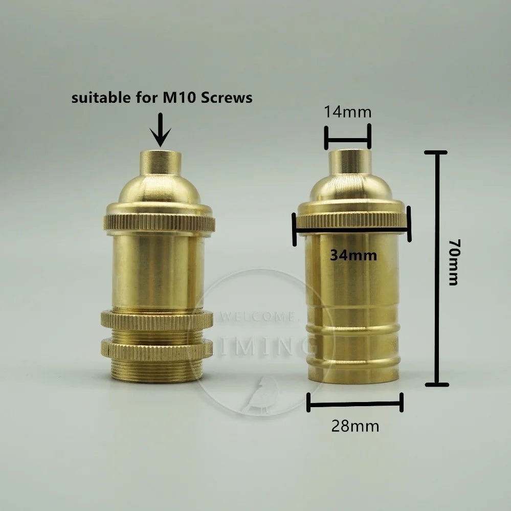 E14 Brass Light Socket Bulbs Edison Retro DIY Pendant Lamp Holder Base Retro Edison Bulb Holder Candle Light Socket