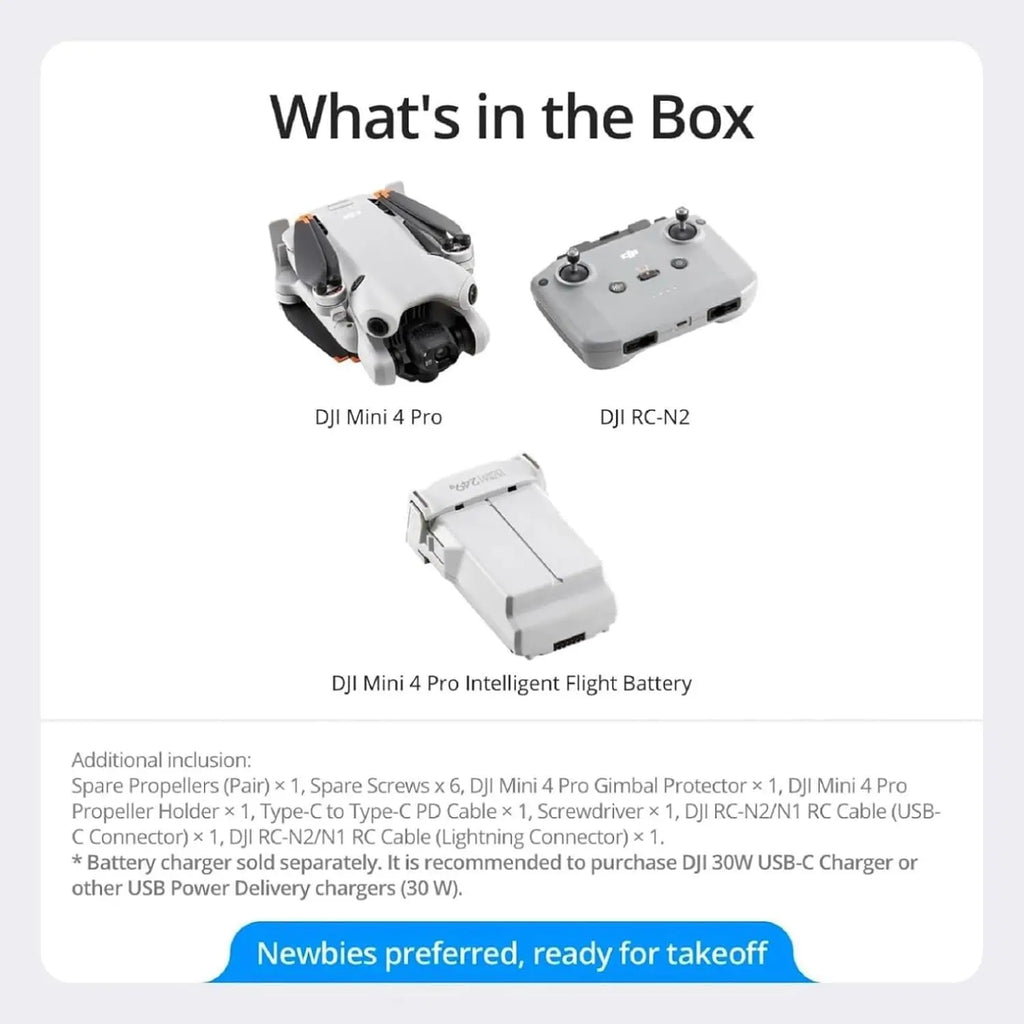 Used DJI Mini 4 Pro Drone for Adults with 4K Camera 34 Min Flight Time 20km Video Transmission Omnidirectional Vision Sensing Mini Drone for Beginners