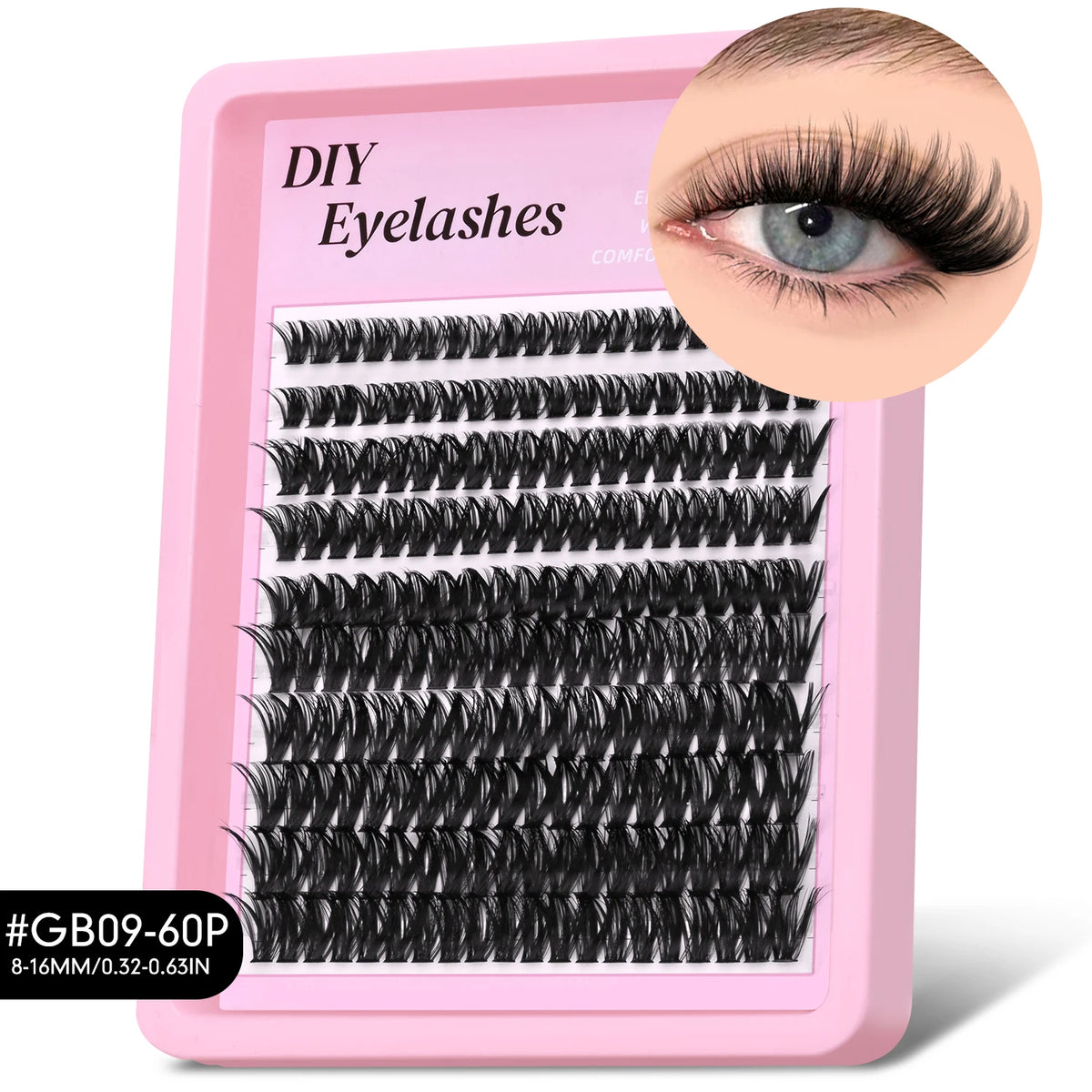 GROINNEYA Lashes Clusters Volume Lash Clusters with Spikes Lash Extension Kit Bottom Lashes Wispy Eyelashes DIY Lash Extension