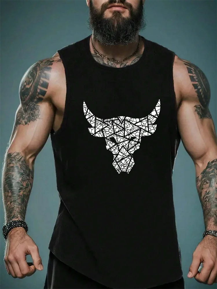Summer Daily Urban Casual Men's Tank Top Fitness Exercise Breathable Men's Tank Top Outdoor Street Fashion Men's Tank Top