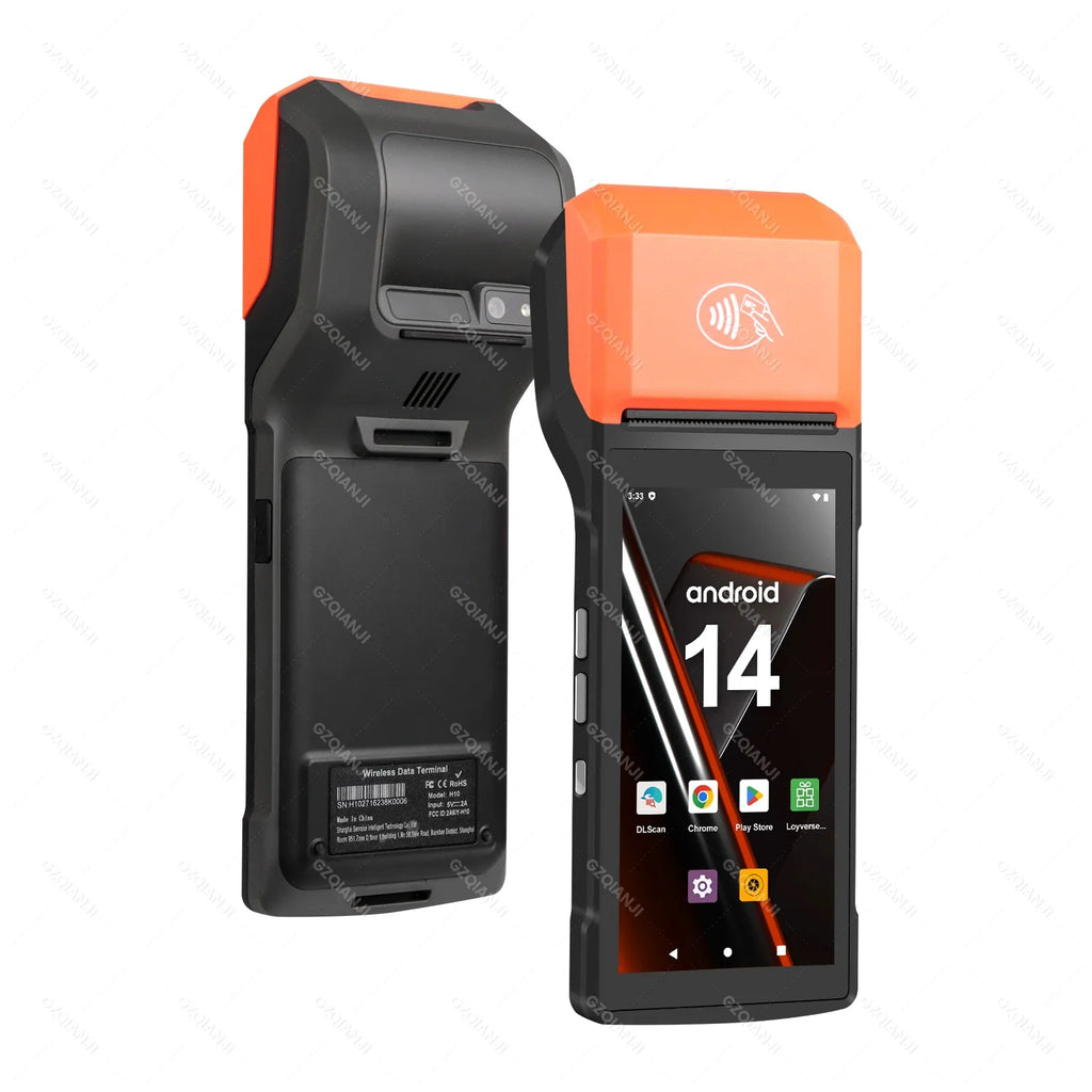 Intelligent Mobile Handheld PDA Terminal Receipt Printer 5.5'' Touch Screen Wireless Connectivity 1D/2D Reader Android 13/14