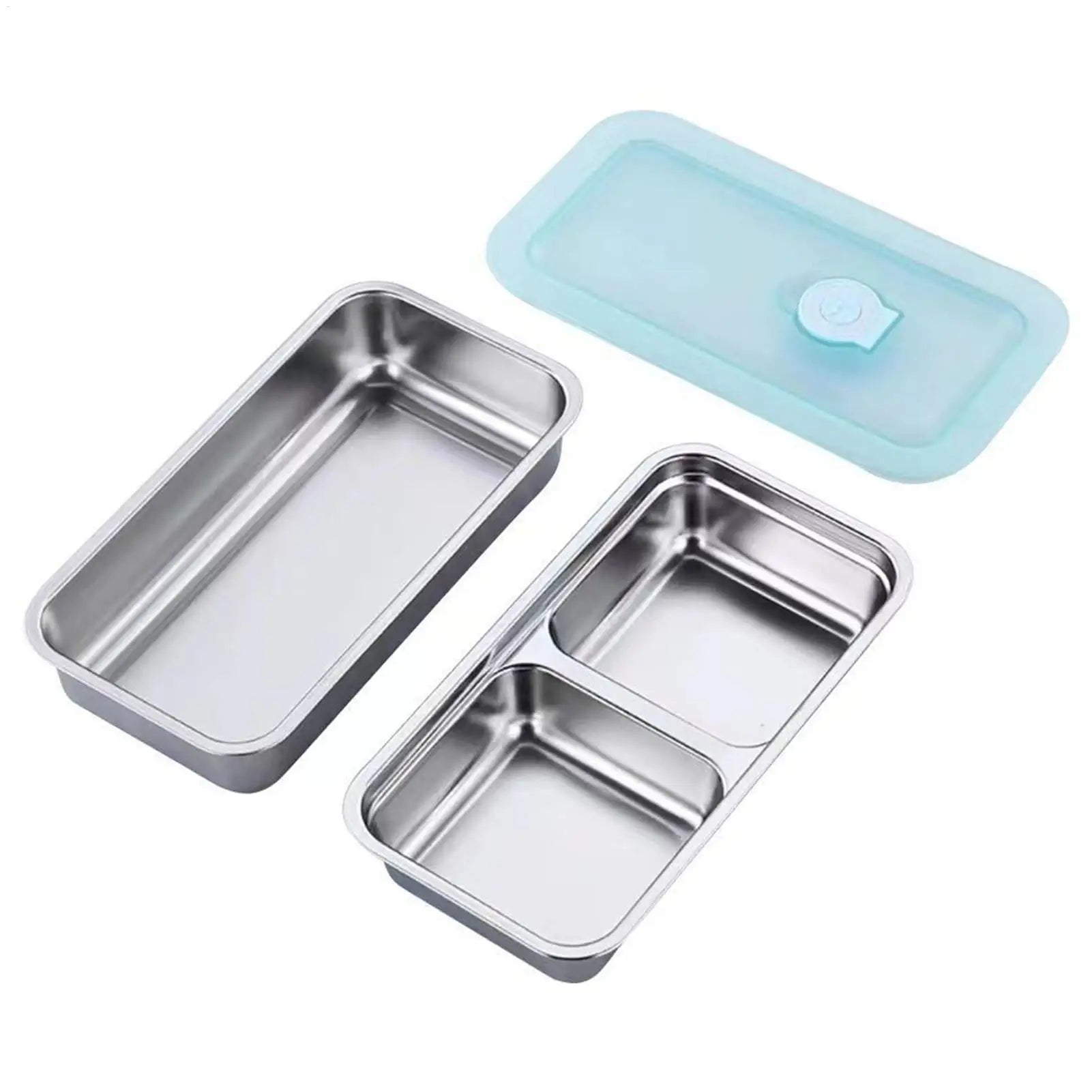 Bento Lunch Box 2-Tier Food Storage Container Reusable Snack Pack case  with Lid Lunch box for Summer Beach Sports