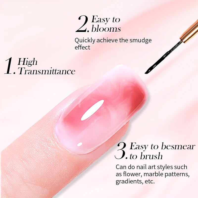 BORN PRETTY 15ml Autumn Nail Blossoming Gel Spreading Effect Watercolor Flower Gel Easy to Apply for Nail Art Manicure Pedicure