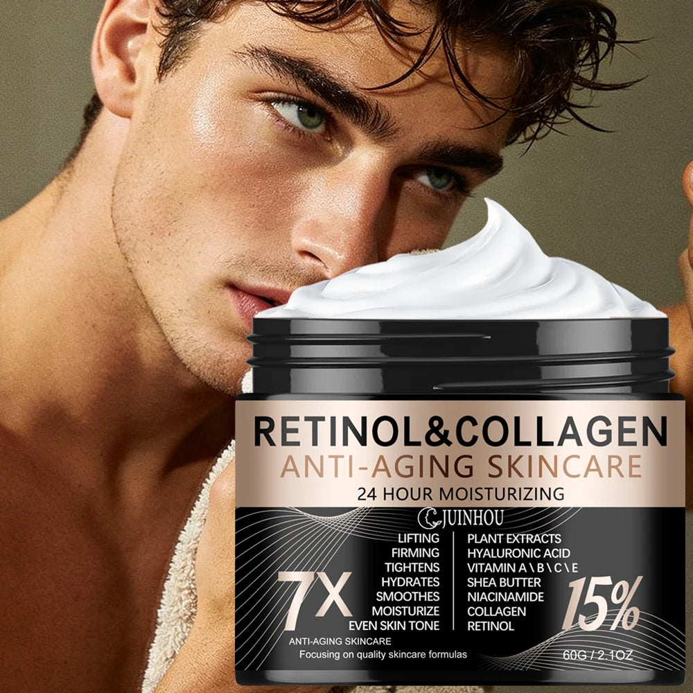 JUINHOU Men's Retinol Collagen Skin Renewal Cream Makes Skin Supple and Moisturized Refreshing and Non-greasy Men's Only