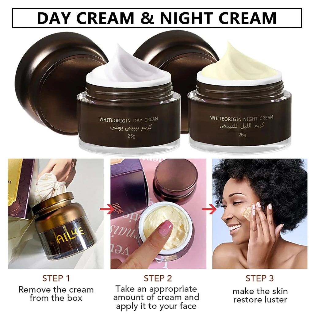 AILKE Facial Whitening Skin Care Women Set, Brighten, Even Skin Tone Kit, Anti Dark Spots, Freckle, Pigmentation, Moisturizing