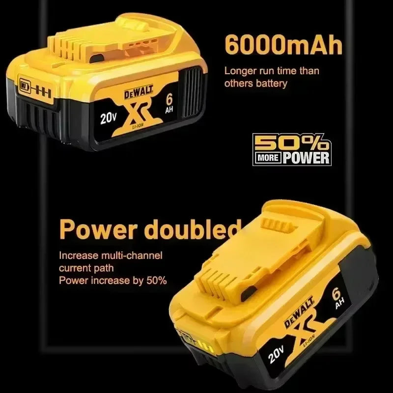100% Original DeWalt Batteries 20V 6000mAh Li Ion Battery For DCB206 DCB205 DCB204 DCB200 DeWalt Power Tools Air Transport