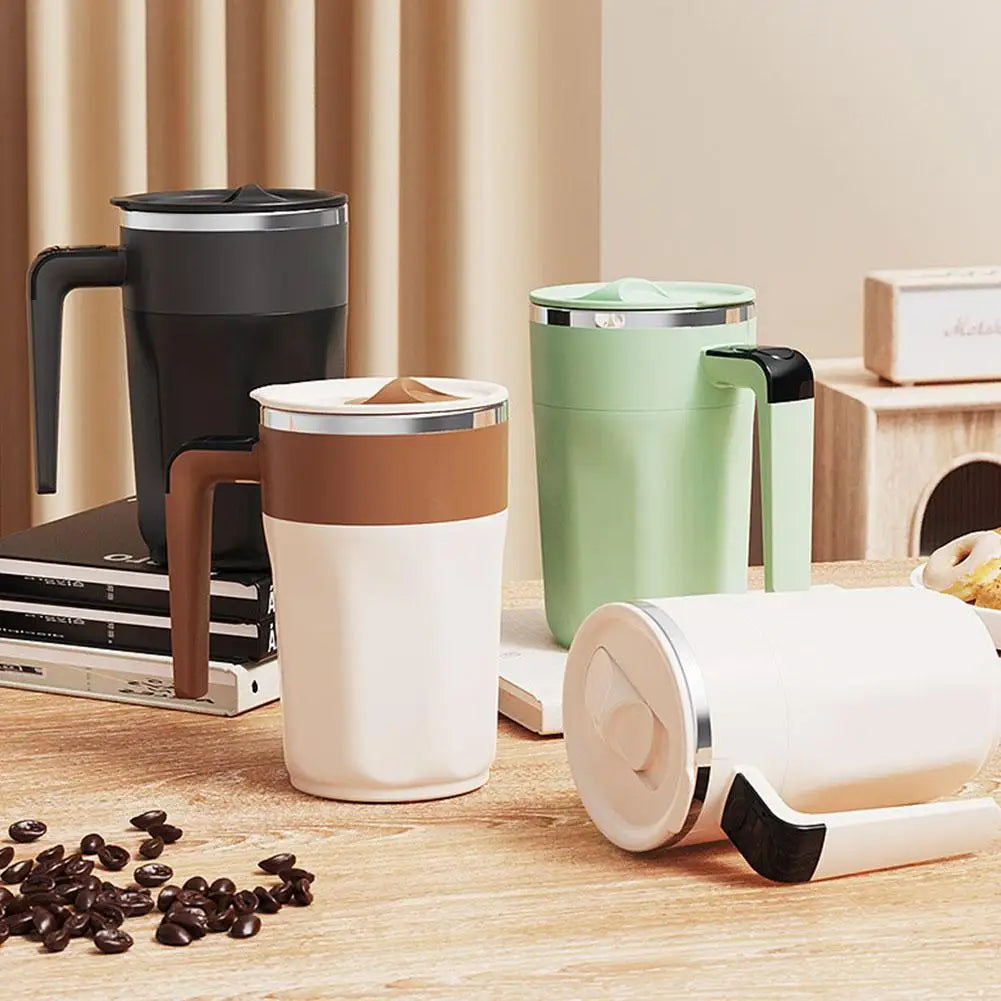 400ML Mixing Cup LED Temperature Display Coffee Cup 316 Stainless Steel Magnetic rotating stirring Milk Coffee Self Stirring Mug