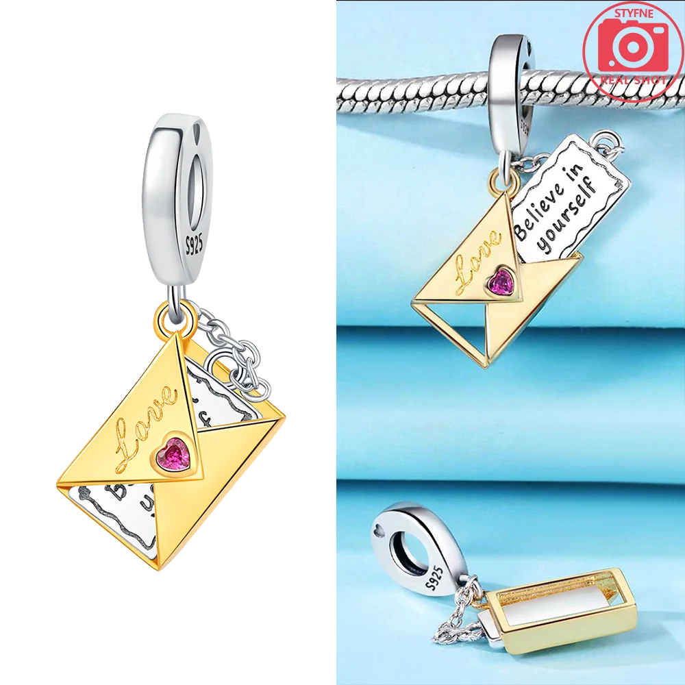 925 Sterling Silver Pink Zircon Love Beads Charms Fit Bracelet Women Jewelry Diy Anniversary Gift Delicate Accessories Bag Charm