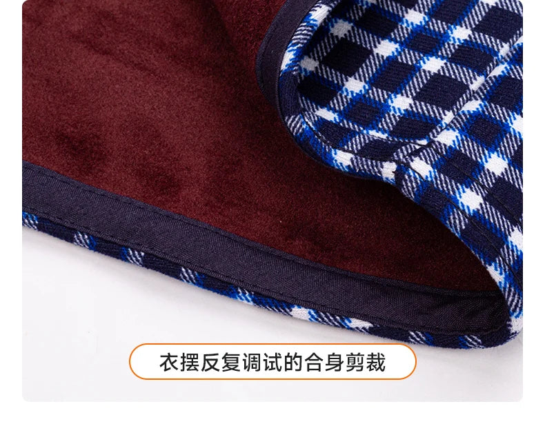2025 Men's Winter Warm Shirts Long Sleeve Plaid Print Flower Autumn Thickened Fleece Street Trend Casual Dress Shirts 8XL 7XL