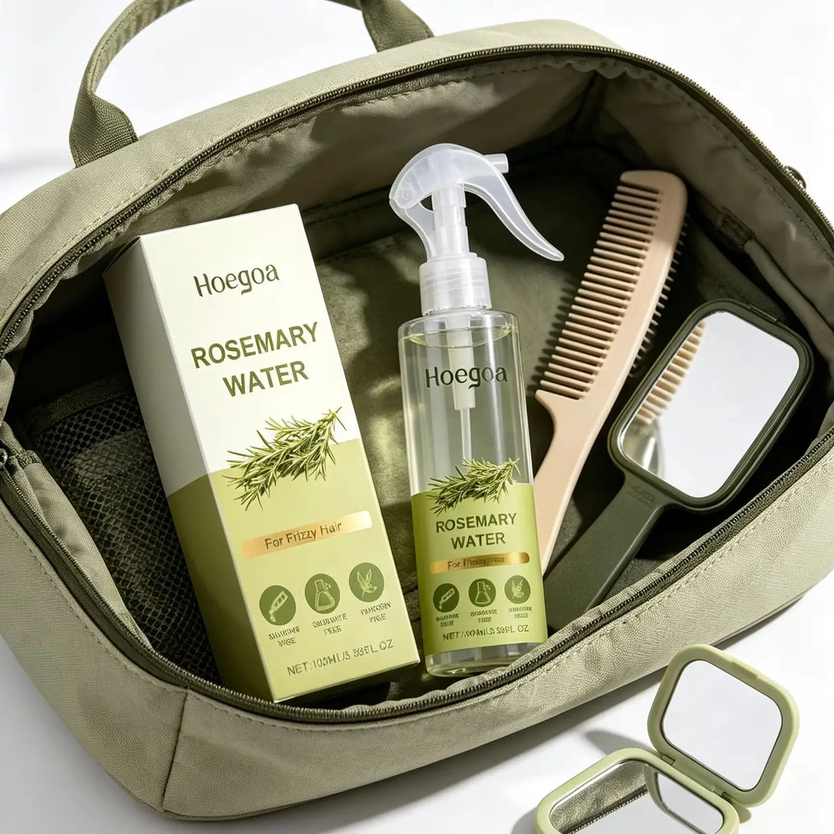 Hoegoa Rosemary Hair Spray Prevent Hair Loss Treatment Thicken Hair Strengthener Refreshing Moisturizing Hair Care Spray 100ml