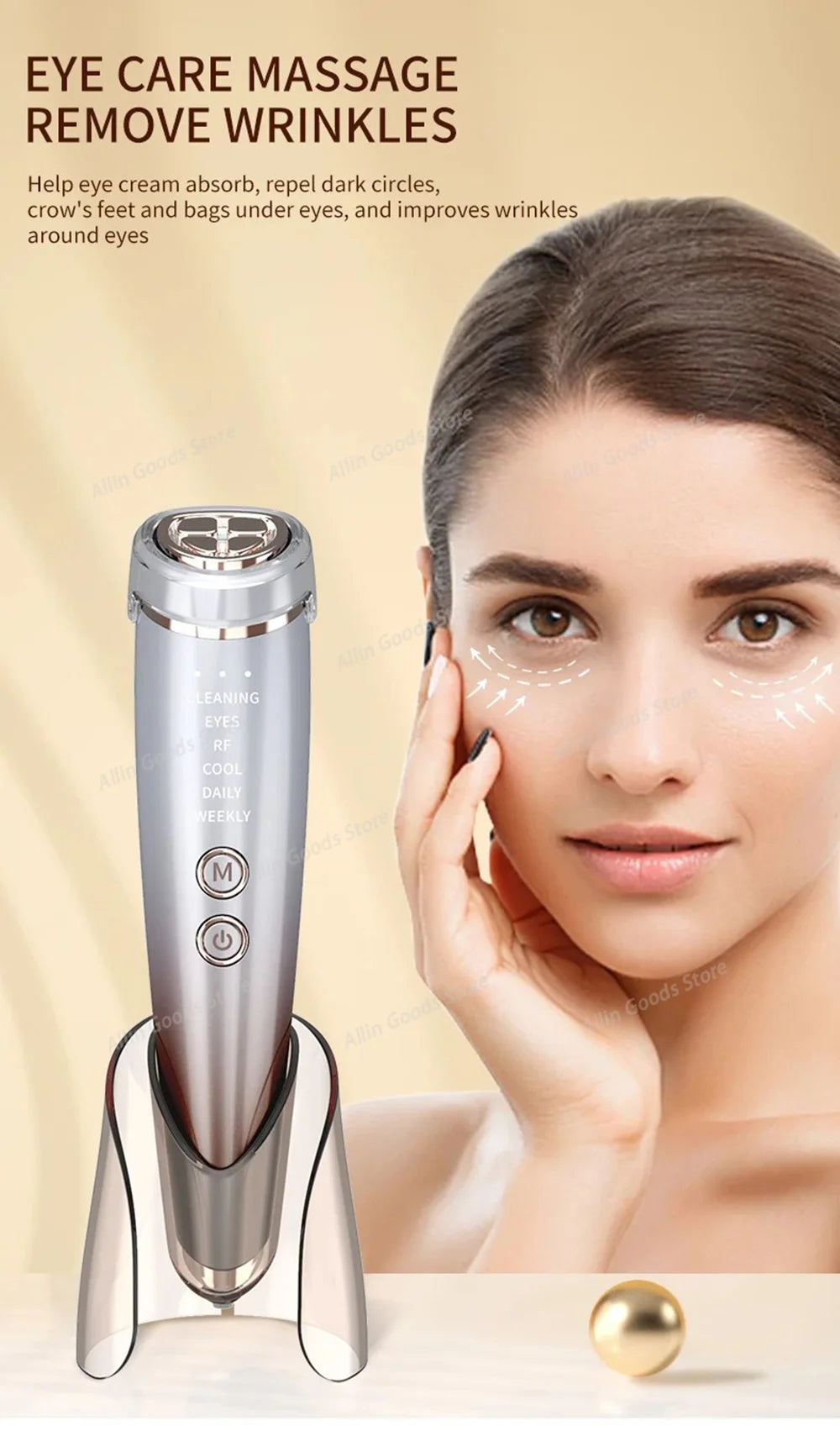 High Frequency Facial Lifting Machine RF Beauty Instrument for Face and Eyes Lifting Skin Tightening Beauty Care Gift for Women