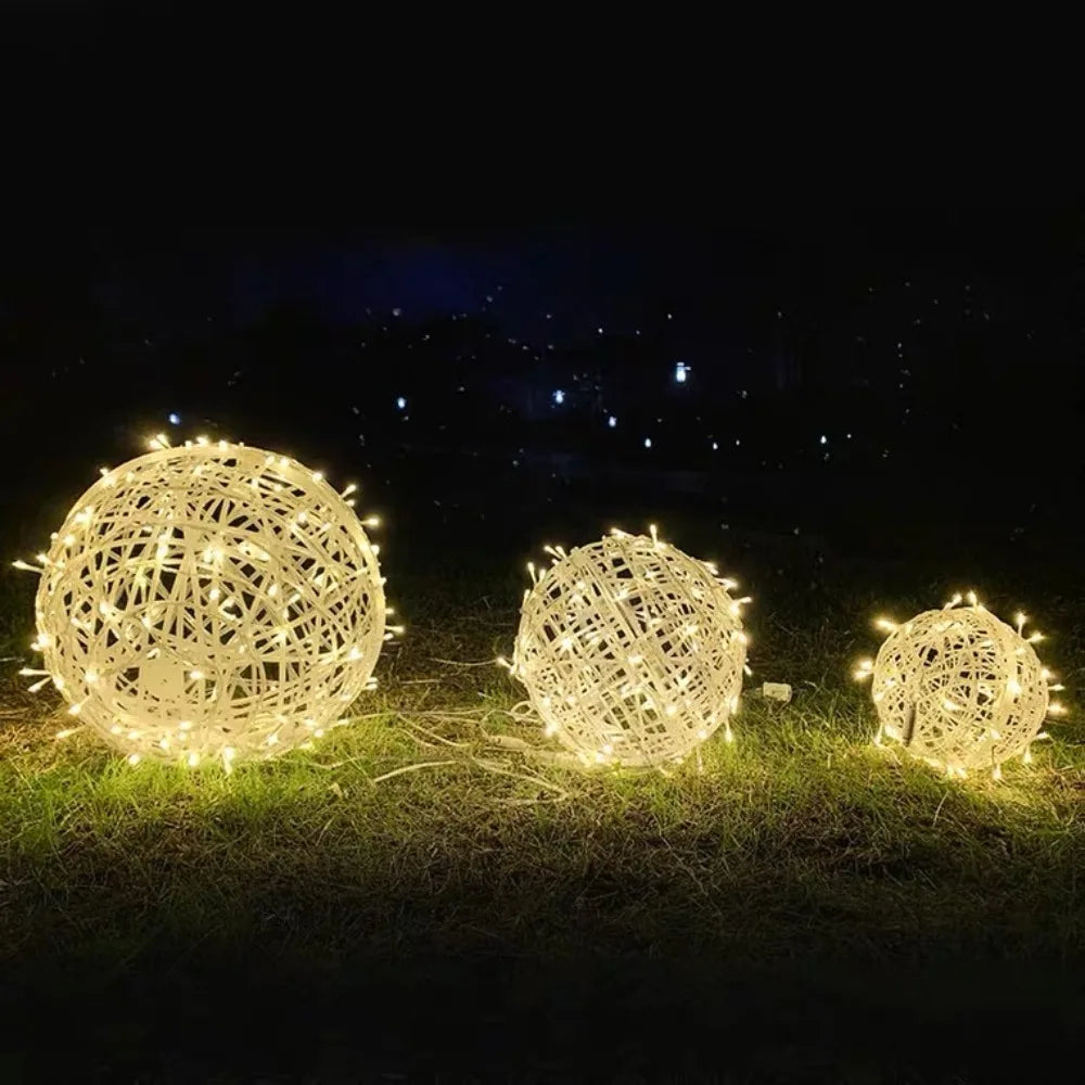 New 20CM Hanging Light LED Light Multiple Colors Rattan Ball LED Fairy Light String Tree