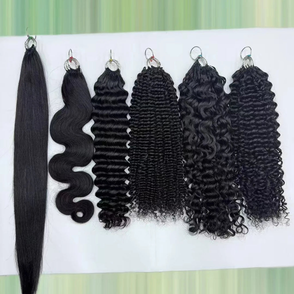 NABI Pre-Separated Crochet Human Hair Bundle Miracle Knots Braiding 14-18inch Water Wave Curly Human Hair for Women