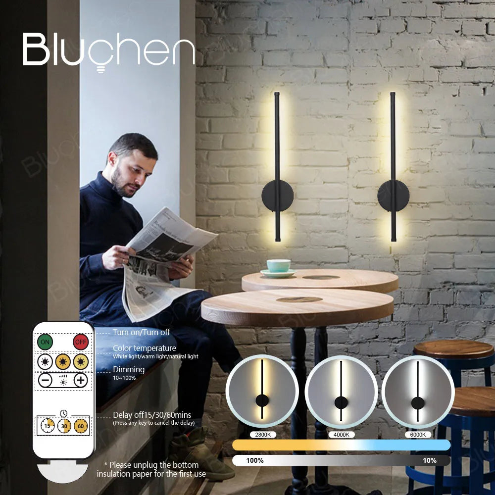 Wireless Wall Lamp Sconce Rechargeable USB-C 4400mAh battery Remote Control Dimmable LED Wall Lamp For Bedroom Living Room