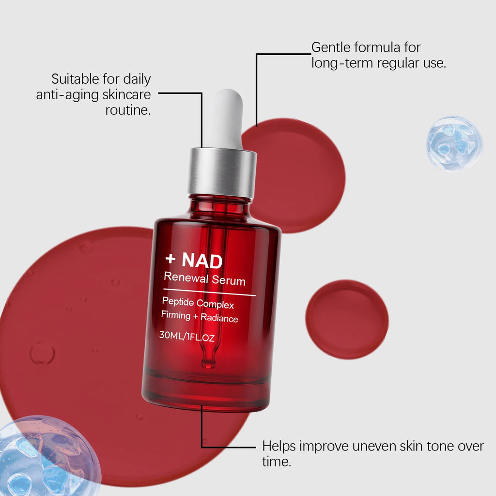 2Pcs  NAD+ Facial Firming&Reversing Serum for Face and Neck, Korean NAD Renewal Serum, Collagen Extract & Peptides Facial Serum, Anti-aging Reduces Wrinkles & Fine Lines, Looking Radiant Skin