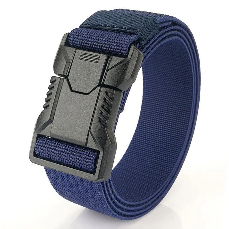 Men’s Minimalist Alloy Automatic Tactical Belt  Outdoor Casual Versatile Sturdy and Durable Workwear Stretch Waist Belts