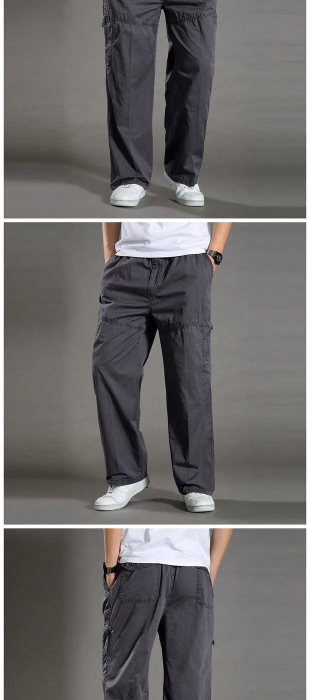 Men's Cargo Pants Summer Spring Cotton Work Wear New In Large Size 6xl Casual Climbing Joggers Sweatpants Hombre Autumn Trousers
