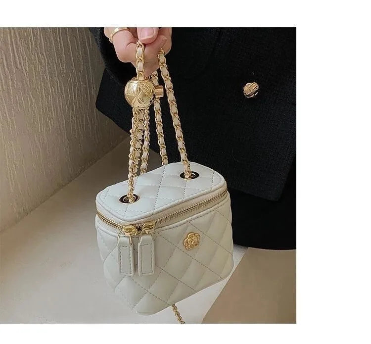 2026 New Secret Garden Camellia Pattern Quilted Chain Box Bag Mini Ladies Single Shoulder Crossbody Bag