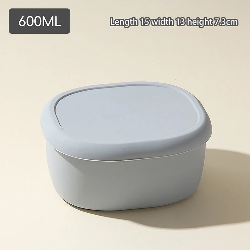 1/3Pcs New Food Grade Silicone Lunch Box With Lid Leak Proof 200 300 600ML Microwave Safe Food Container For Picnic