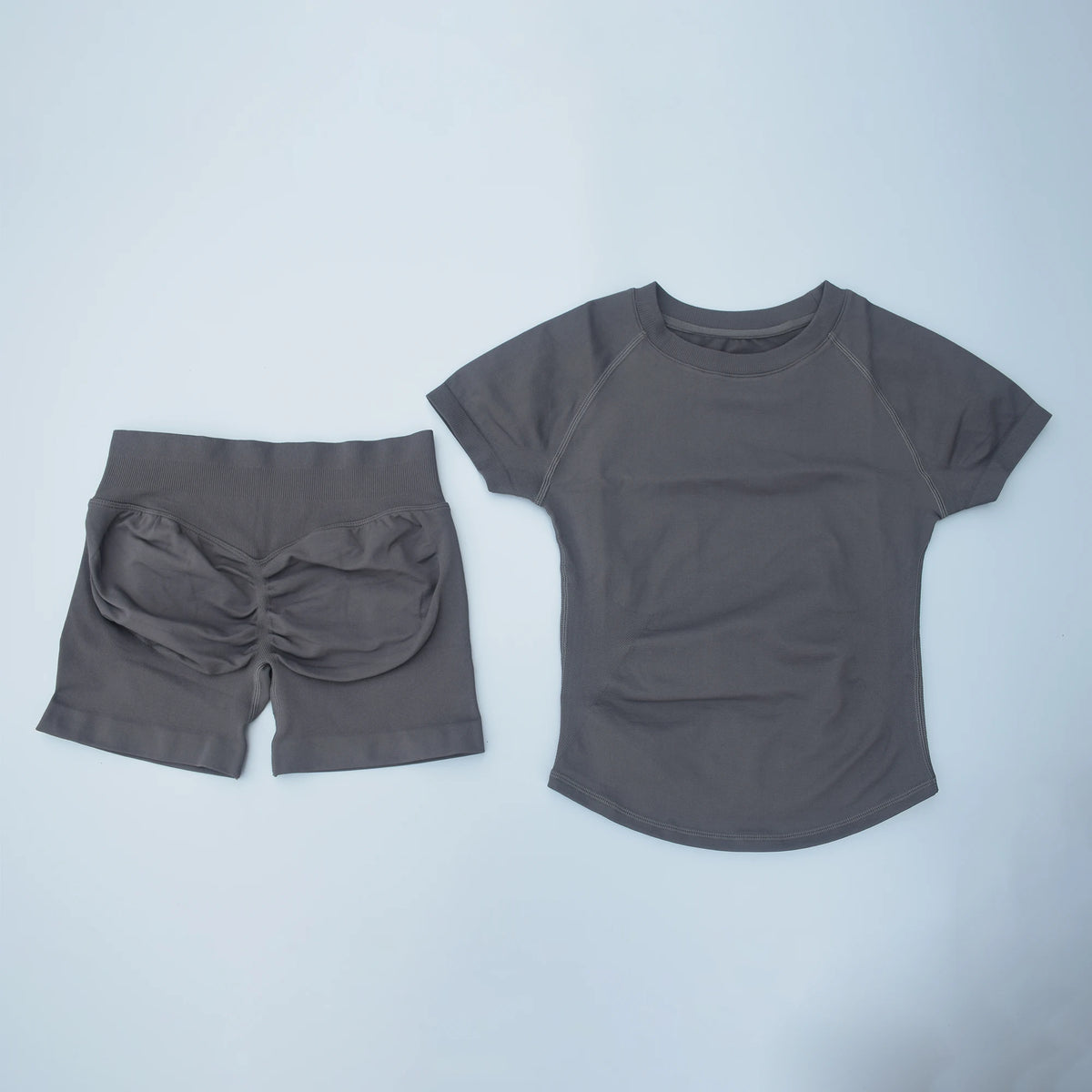 SWEAT UNDFYNE 2 Pieces Sports Sets Short Sleeve Seamless Yoga Top Fitness Set Women Workout Running Sports Shorts Gym Suit